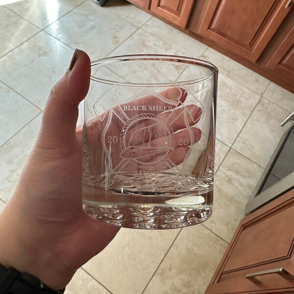 Firefighter Engraved Whiskey Glass - Fireman Rocks Glass, Firefighter Gifts, Gift for Him, Fire ...