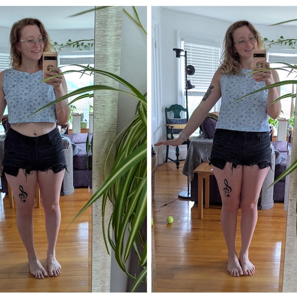 Tank Top Sewing Pattern/ Basic Crop Top PDF Sewing Digital Pattern for ...