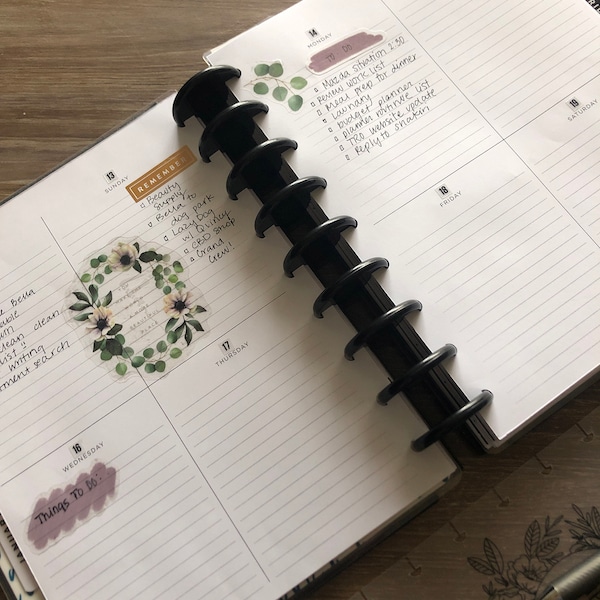 Undated Weekly Planner Printable • Quadrant Layout • 7" X 9.25" HP ...