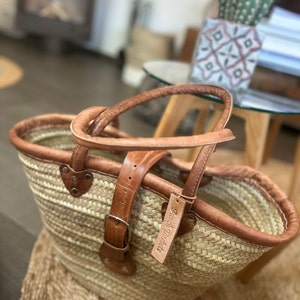 Woven Handmade French Basket with leather handles – Jami Ray Vintage