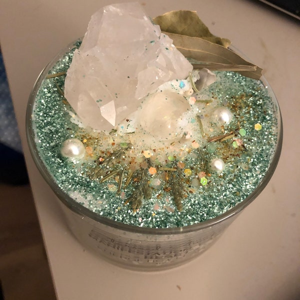 Energy CLEARING & CLEANSING Candle **blessed and Charged** Crystals ...