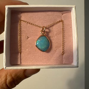Customer photo from Sign in with Apple user, Raw Australian Opal Necklace with Paperclip Chain