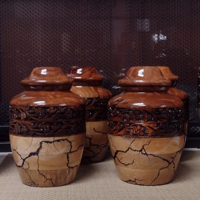 Solid Wooden Yarn Bowl For Knitting - Handmade Color Poured Yarn Storage For Crochet (Brown, Large)