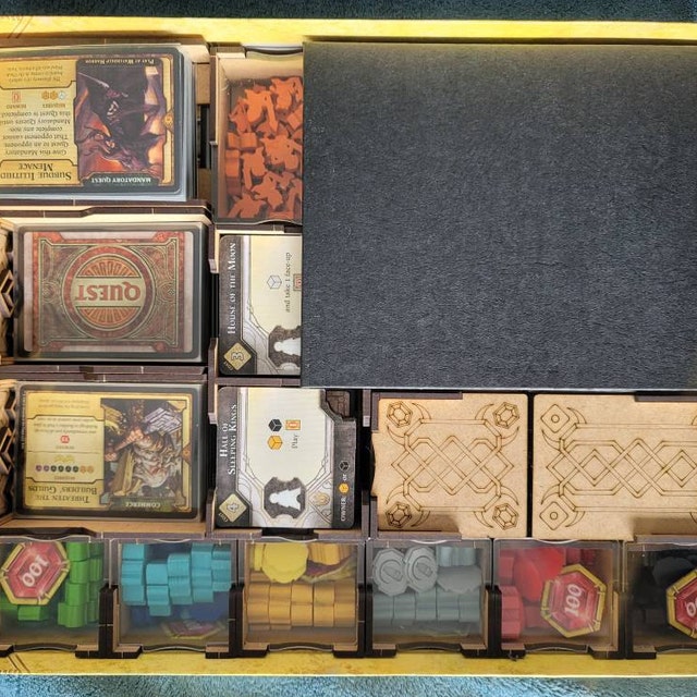 SMONEX Lords of Waterdeep Organizer Compatible with Scoundrels of Skullport  Expansion - Time-saving Plywood Lords of Waterdeep Board Game Storage  Organizer - Perfect as Strategy Board Game Accessories 