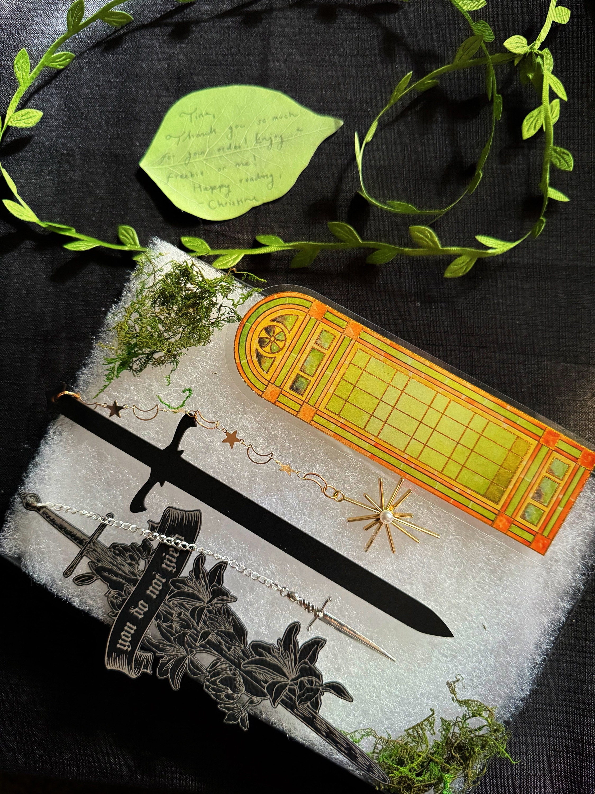 You Do Not Yield Faux Leather Bookmark, Fantasy Bookmark, Elven-Inspired Bookmark, Gift for Readers, Elf Fairy Faerie Fae Bookmark