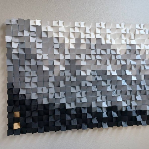 Picture of Minimalist Wooden Wall Art, Contemporary Eclectic Art, Wall Mosaic ...