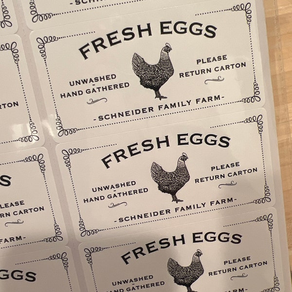 Personalized Sticker Custom Egg Carton Labels - Personalized Printed Glossy Or Matte Stickers, 2" X 4", 10 Per Sheet Egg Stamps For Fresh Eggs - Foto 5