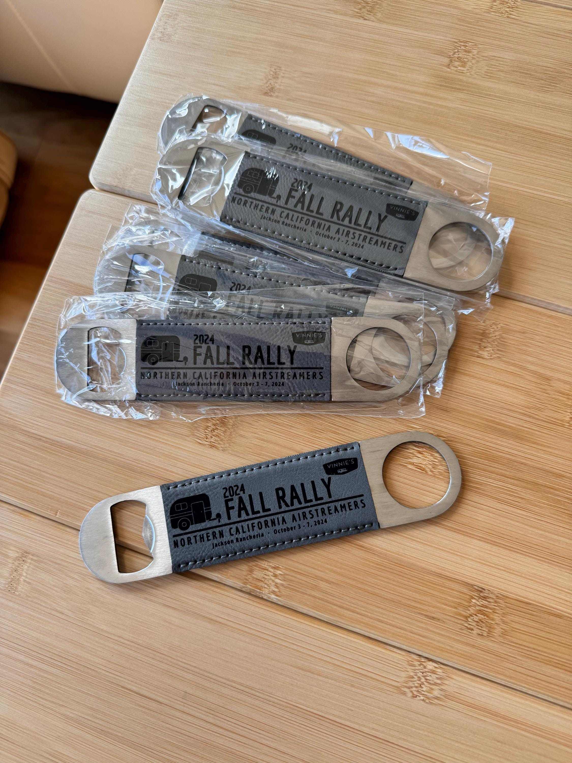 Customer photo of Custom Logo Engraved / Etched Leatherette Bottle Opener from Tonya