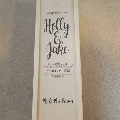 Personalised Engraved Lacquered Wooden Wine Box With Togo