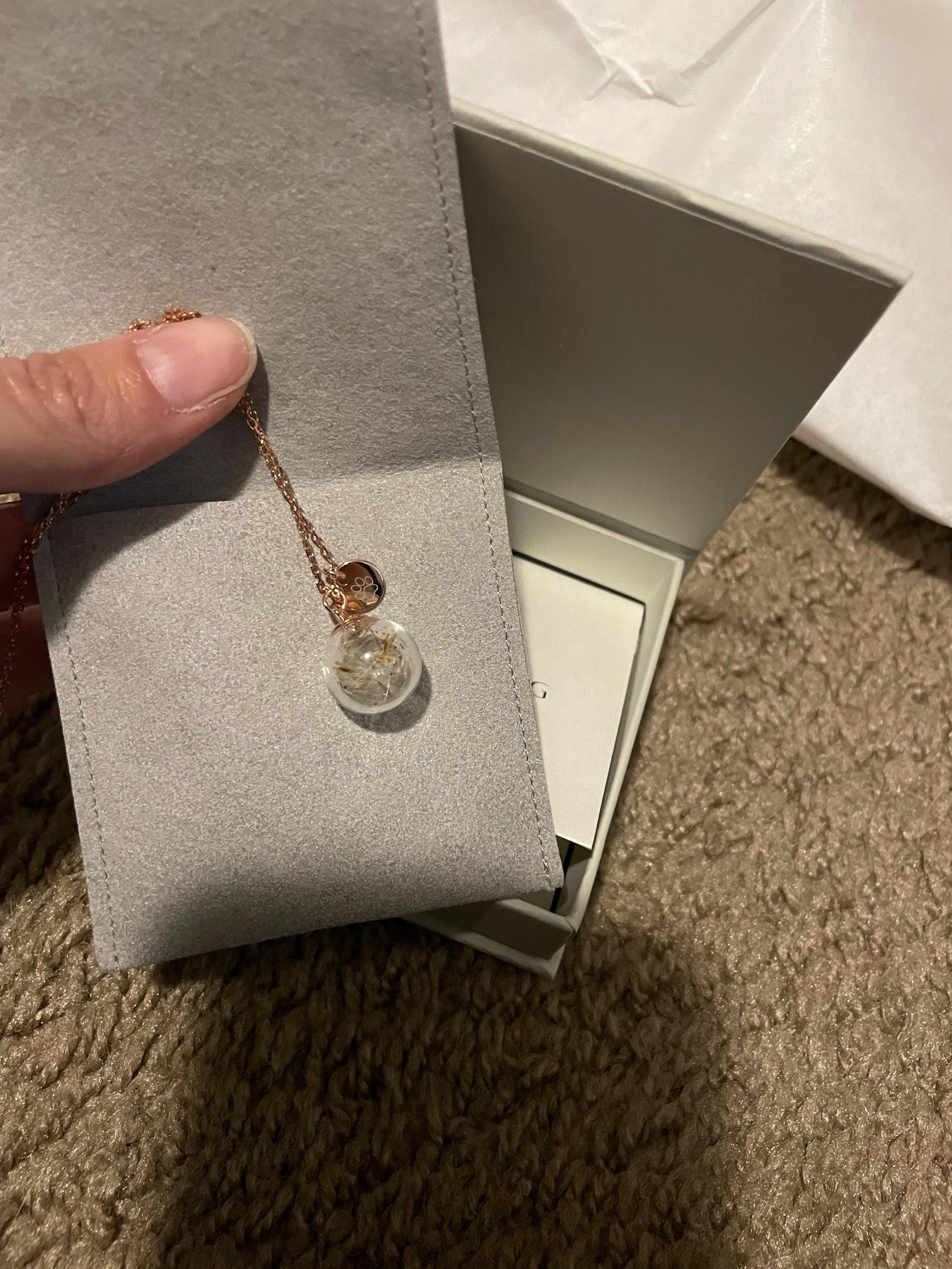 925er Silver necklace with real dandelions and personalized disc • Silver/Gold/Rosegold • real dandelions • gift for her • handmade • K510