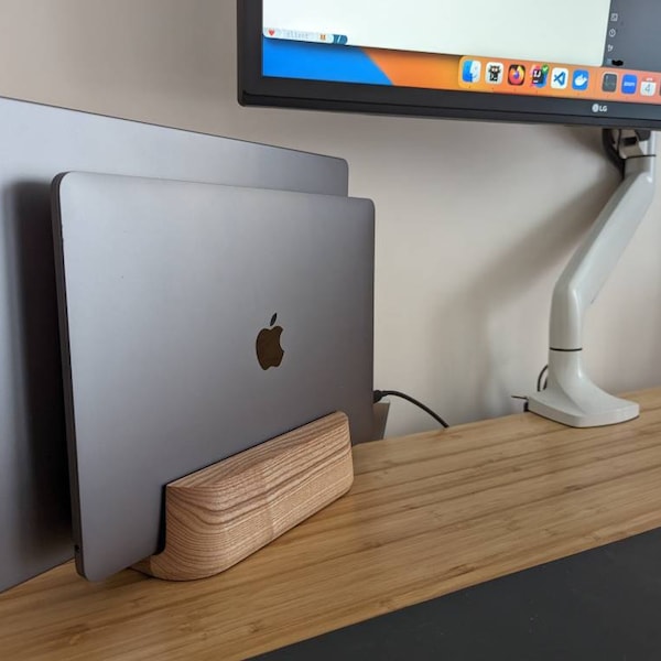 Vertical Wood Laptop Stand for MacBook , Walnut or Ash Holder Best Home ...