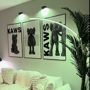 Kaws Poster Set of 3, Black Kaws Prints, Hypebeast Kaws Art Prints, Digital Download, Kaws Poster Prints, Kaws Figure Printable Wall Art