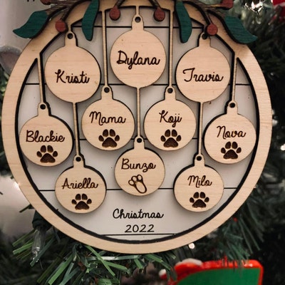 Family Christmas Ornament Personalized Family and Pet - Etsy