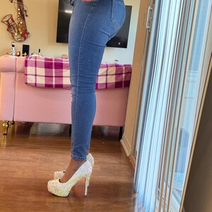Silver Crystallised High Heels//special Occasion Shoes