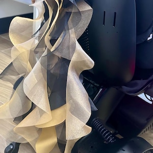 Organza Chair Sashes Ruffle Bands Tie for Wedding Decorations, Modern Beach Indoor Outdoor Wedding Ceremony Favors & Decorations