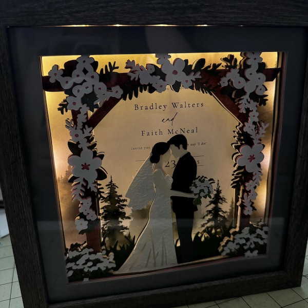 Wedding Couple Arch Shadow Box SVG: 3D Papercut File for Cricut - Etsy