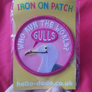 Who Run the World Girls Feminist Seagull Patch Embroidered Iron or Sew On Badge Who Run the World Girls Feminist Seagull Patch Embroidered Iron or Sew On Badge