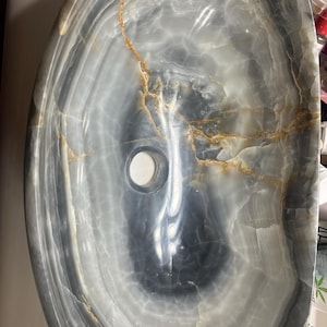Natural Onyx Serving Bowl Translucent 10" Salad Bowl Marble Bowl Ramen Bowl Stone Dinnerware Unique onyx bowls large