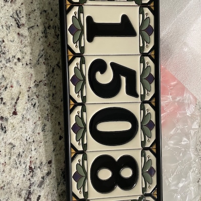 House Numbers Address Tiles Framed Set Custom Address Tiles Sign Hand ...