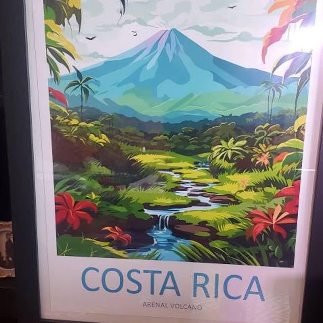 Costa Rica Arenal Volcano Travel Print Wall Art Costa Rica Wall