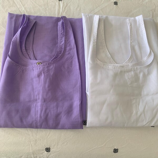 Ada Indian Hand Embroidered Authentic Chikankari Straight White Cotton ...