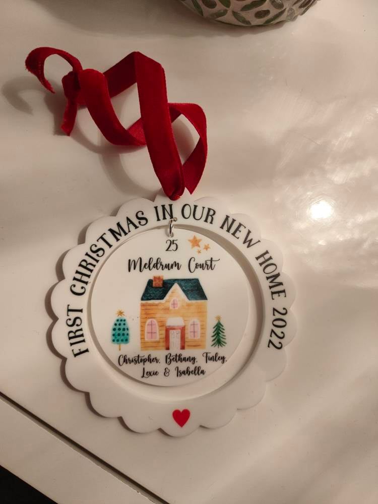 Christmas in our new home 2024, Personalised New Home Christmas Decoration, First Christmas In Our New Home Tree Ornament