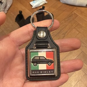 フィアット パンダ Mk1 キーリング - レザーレット＆クローム