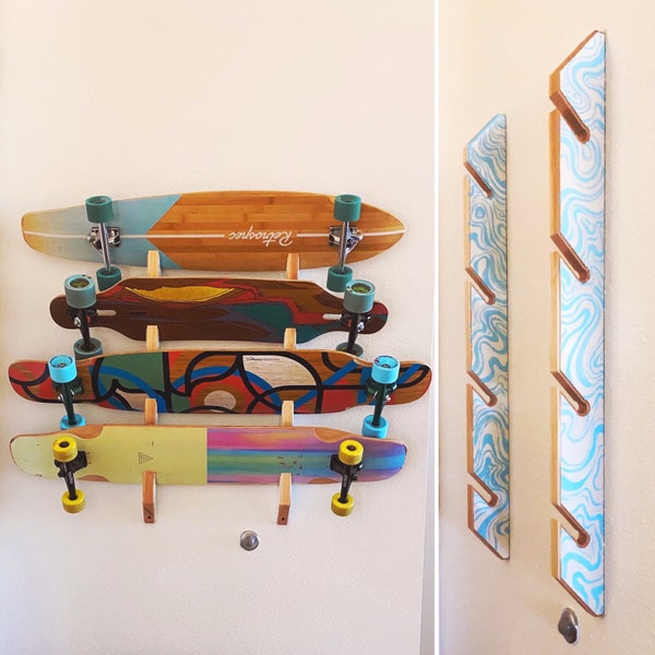Premium Wall-Mounted Skateboard Rack for 4 Boards