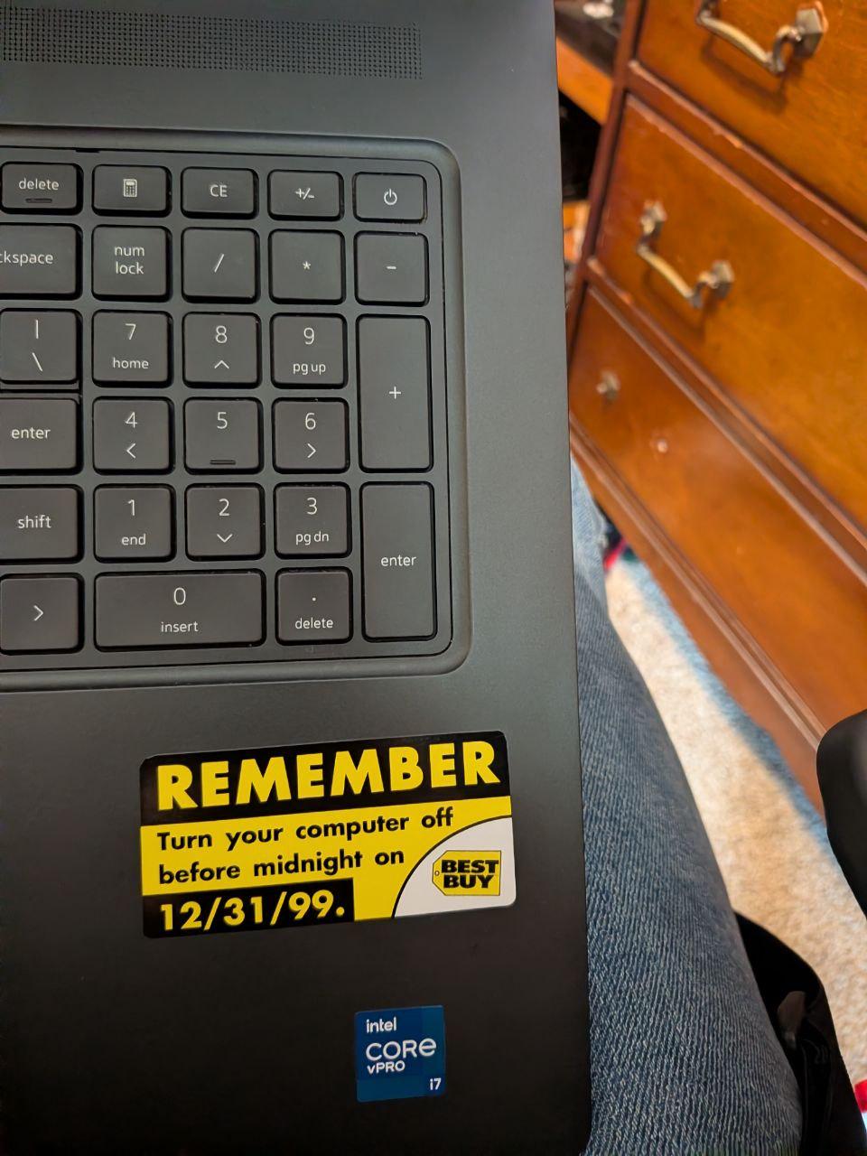 Customer photo of Remember Y2K Turn Off Your Computer Vinyl Sticker