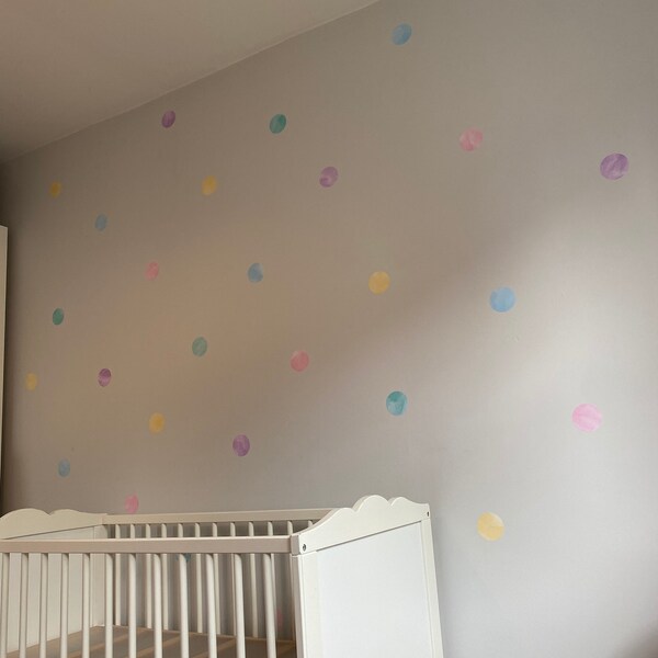 Pastel Rainbow Polka Dot Wall Decals: Nursery Room Decor - Etsy