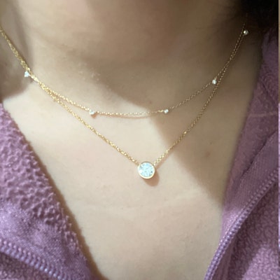 Diamond Necklace / 14k Gold Diamond Necklace / Diamond - Etsy