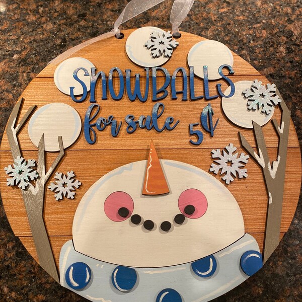 Snowman Door Hanger Sign SVG File - 15" Shiplap Let It Snow Sign ...