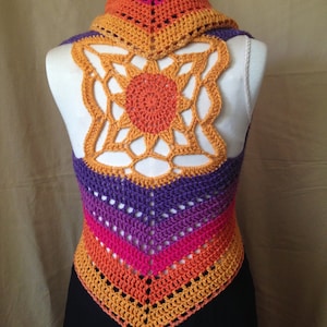 PATTERN: Sunflower Mandala Crochet Vest / Circle Vest / PDF - Etsy