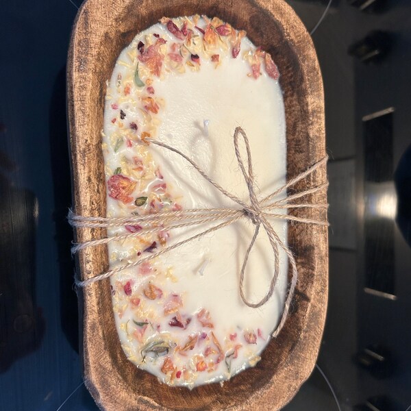 Coco Casa 7.1 X 5.5 X 2 Inch Heart Wood Dough Bowl Candles, 10