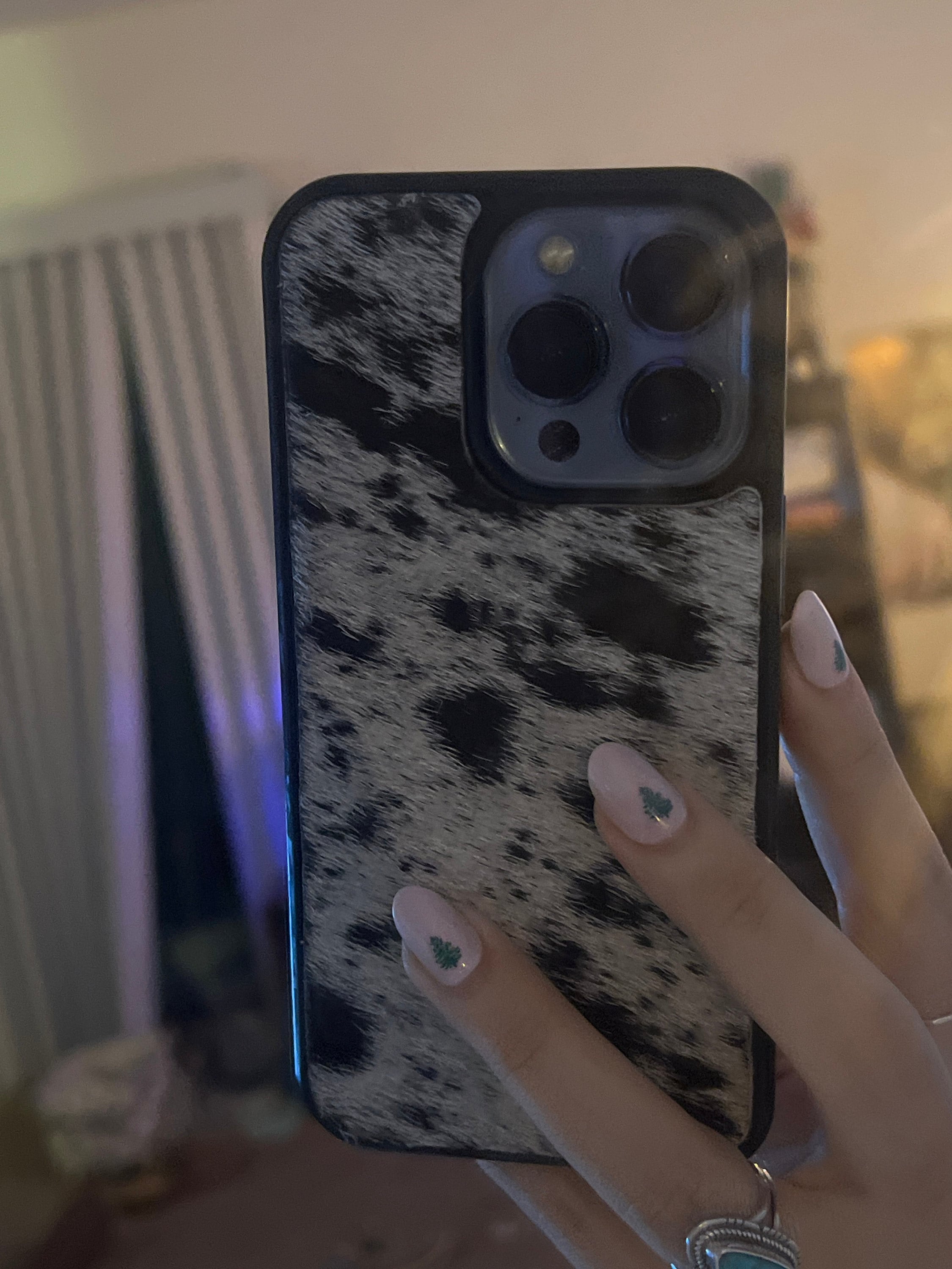Genuine Hair On Hide, Western Cow iPhone Case, Phone Case