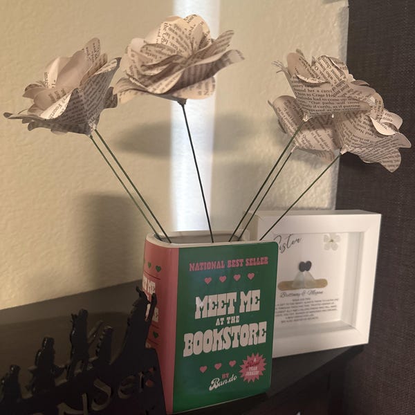 Custom Book Page Roses, Book Lover Gift, Book Flowers, Paper Flowers ...