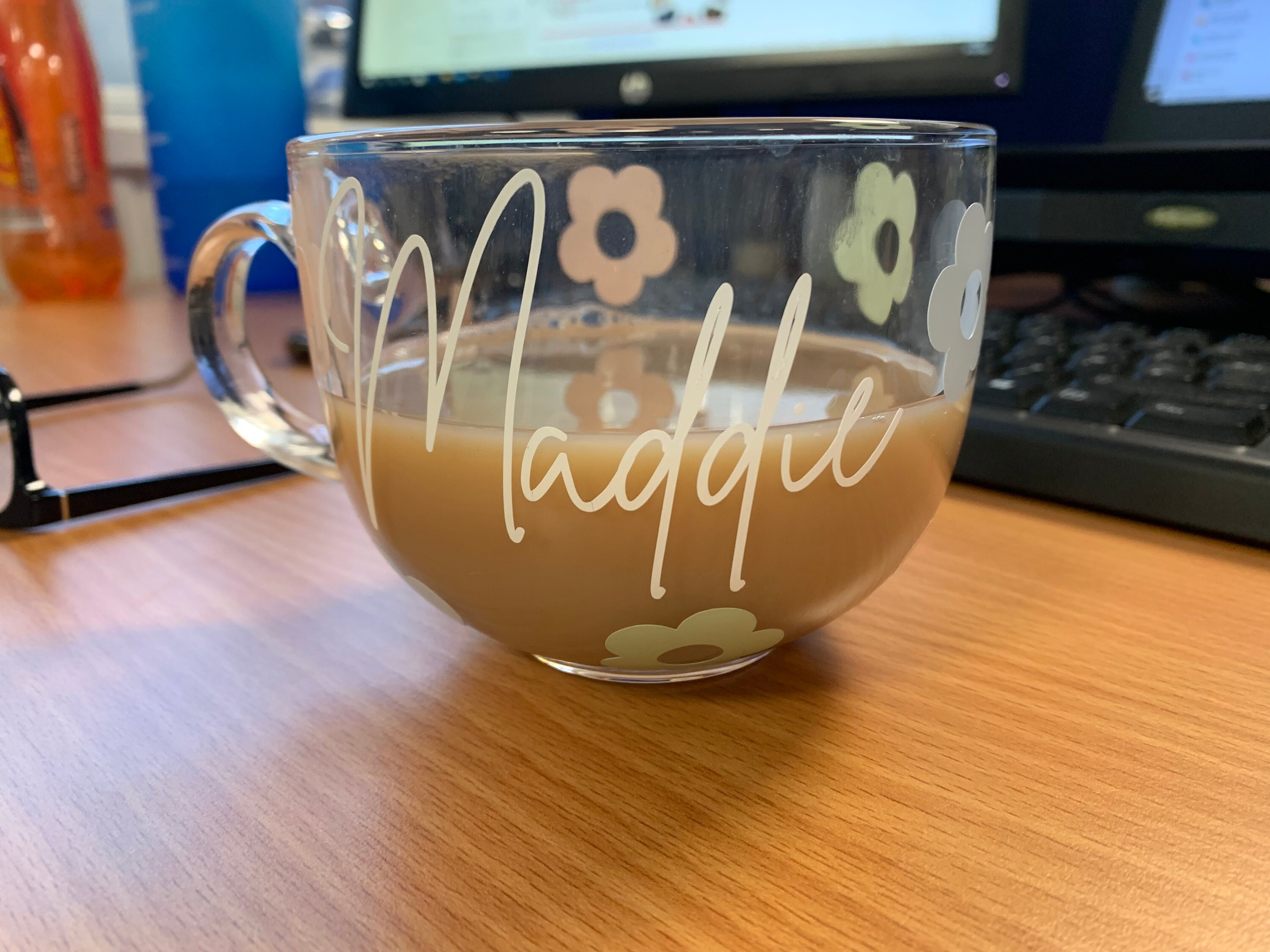 Personalised cup with name Flower Cup coffee/tea cup Birthday