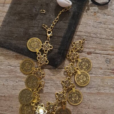 Collier Plastron Vintage Argenté - Pièces Brillantes - Bijou Ancien Années 60/70