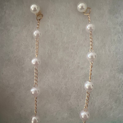 Pearl Gold Earrings Pearl Drop Earrings, Pearl Dangle Earrings, Long ...