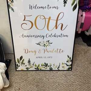 50th Anniversary Poster, 50th Anniversary Sign, Anniversary Sign ...