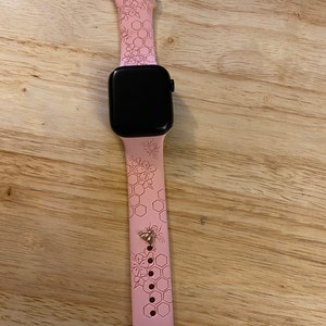 Floral Bee Honeycomb  Watch Band Series Silicone  38 40 41 42 44 45 46 49 mm