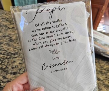 Custom Handkerchief Wedding, Father of Bride Groom Gift, Personalized Handkerchief, Mother of Bride Groom Gift, Wedding Hankerchief Dad