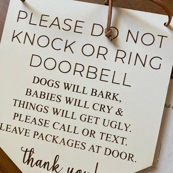 Baby Sleeping Sign, Don't Ring Doorbell, Front Door Sign, Do Not ...