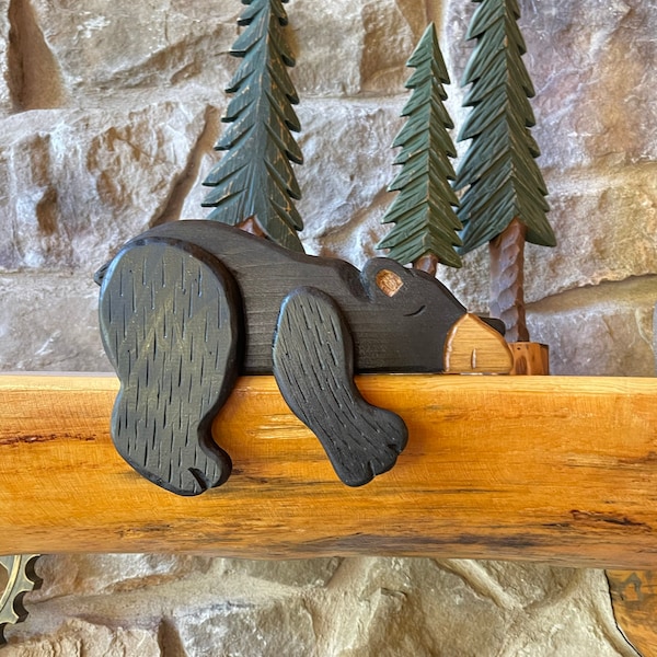 Wooden Black Bear Shelf Sitter, Medium 10" - Etsy