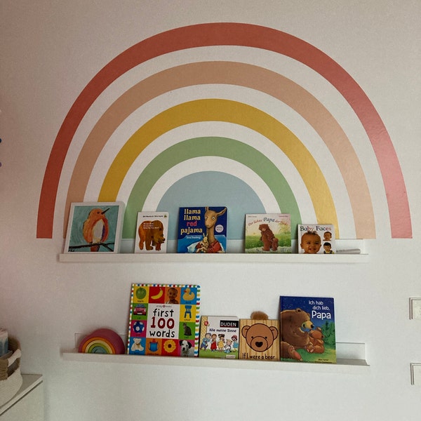 Mural Colorful Rainbow Wall Sticker, Plastic-free Wall Sticker - Etsy