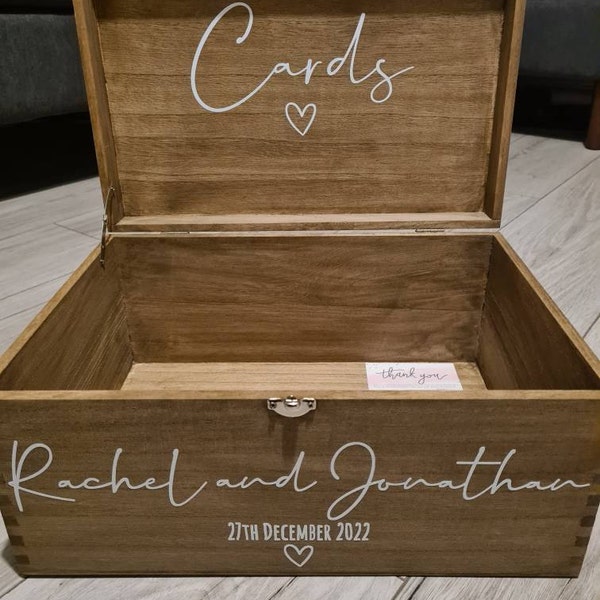 Personalised RUSTIC Wedding Card Box: Wooden Keepsake Memory Box - Etsy UK