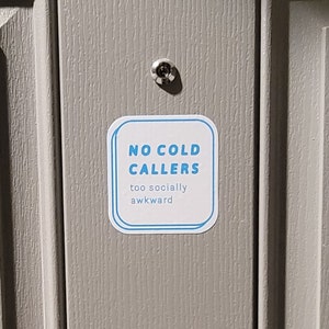 Funny No Cold Callers Sticker / Red No Soliciting Sign - Etsy