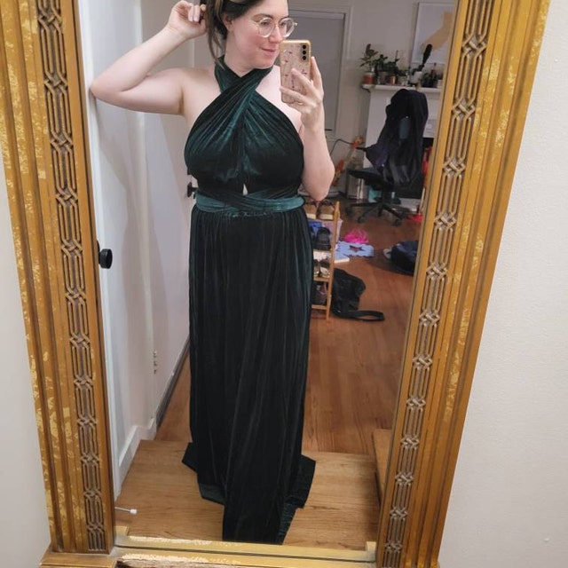 green velvet infinity dress Emerald ,velvet Bridesmaid Dress , Velvet Long Dress Velvet Wrap Dress Velvet Party Dress Free Shipping business