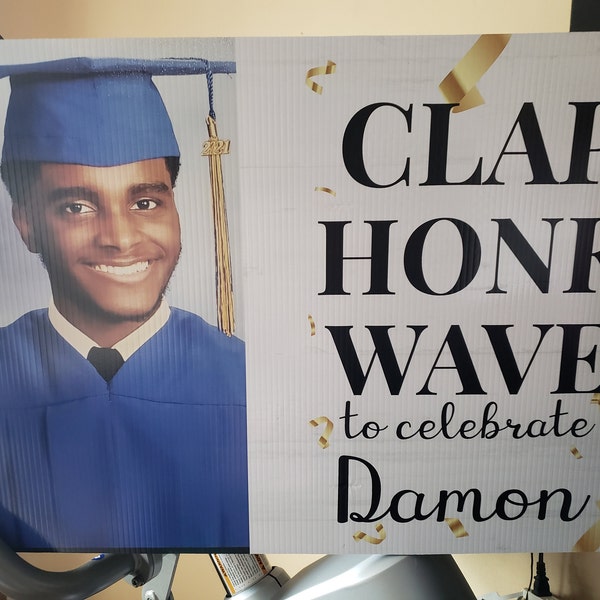Clap Honk Wave - Upload Image, Personalized Yard Sign