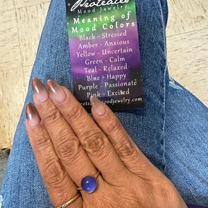 Mood Ring, 14kt Gold, Color Changing Stone